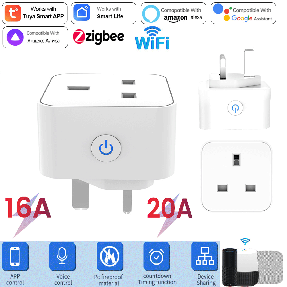Smart Home Nest - Enchufe Inteligente Tuya 16A/20A WiFi o