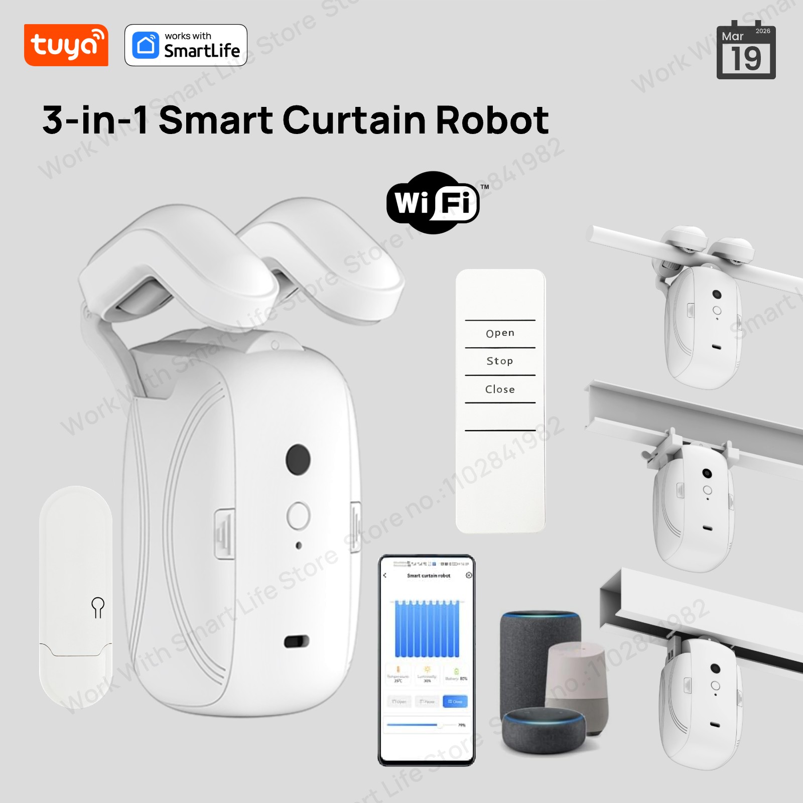 Smart Home Nest - 1/2 Unidades Robot Cortina Inteligente WiFi