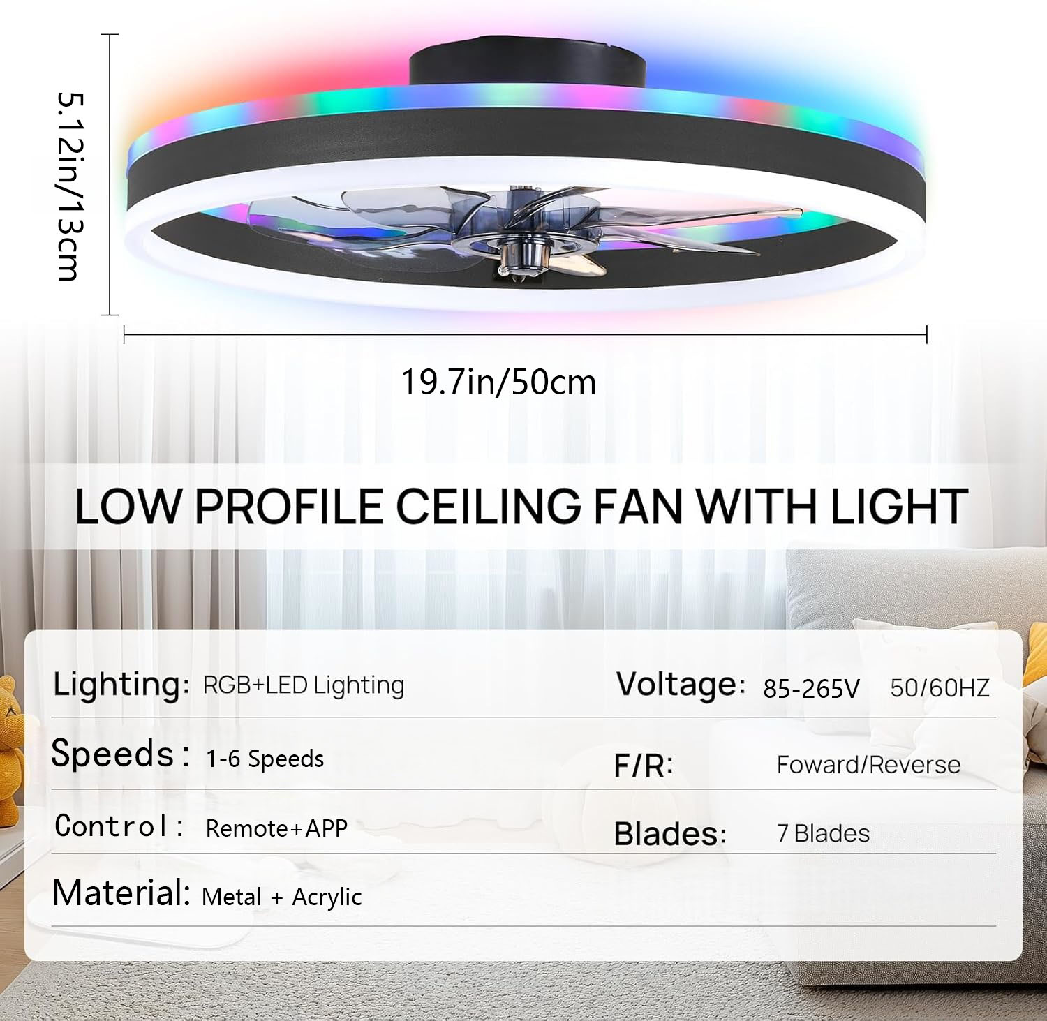 Luz de ventilador de techo int - Smart Ceiling Fan reseña y precio