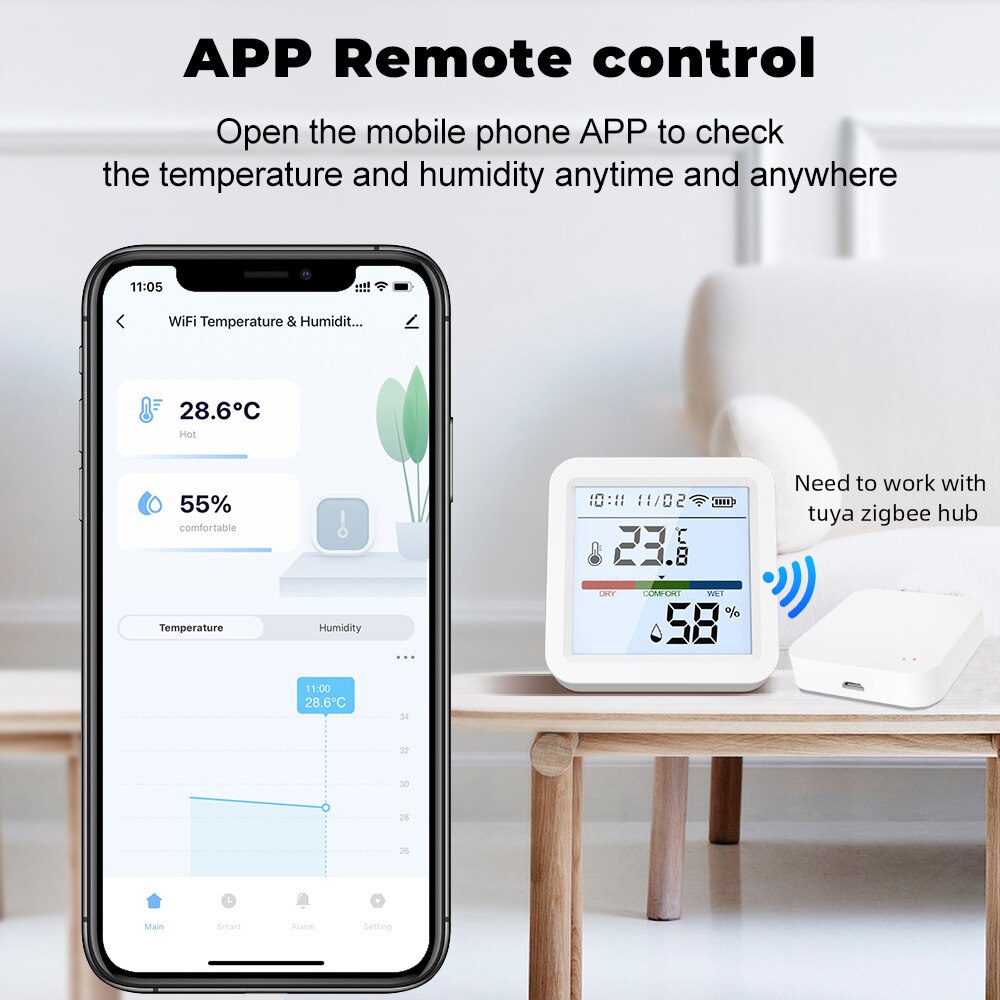 Tuya ZigBee Sensor de temperat - Smart Home Nest reseña y precio