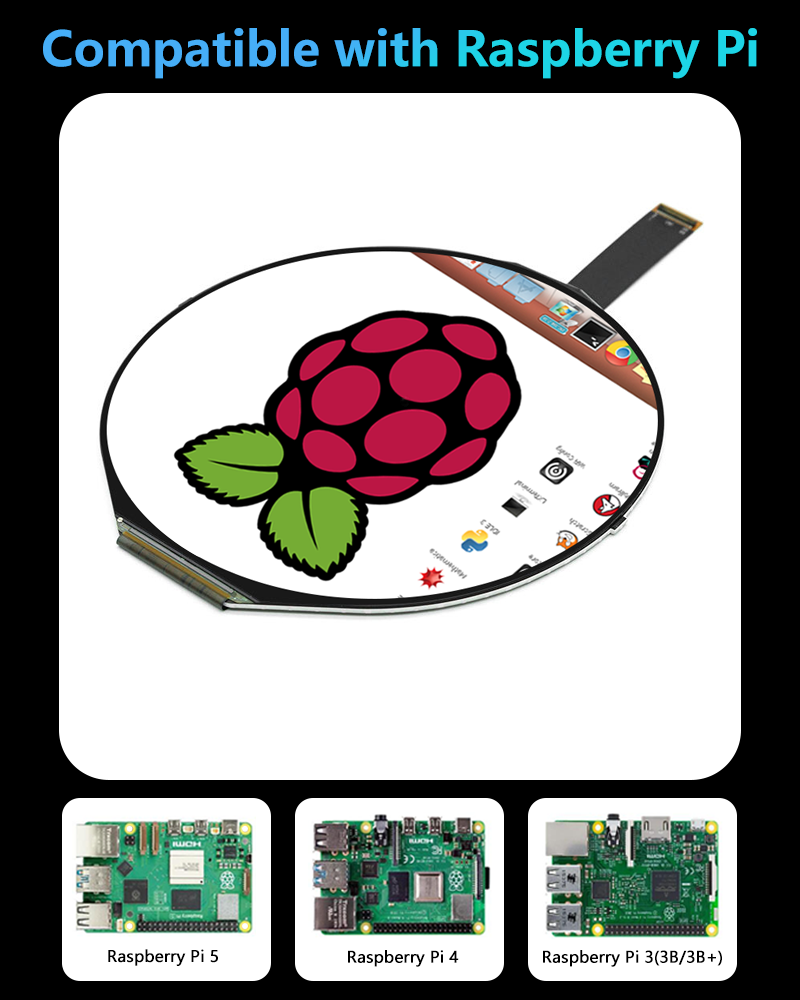Pantalla LCD redonda IPS de 5  - Smart Home Raspberry Pi reseña y precio